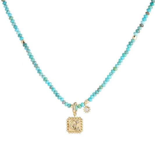 aiden candice Moon and Star Turquoise Necklace