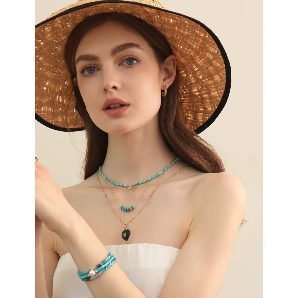 aiden candice Moon and Star Turquoise Necklace