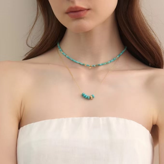 aiden candice Moon and Star Turquoise Necklace