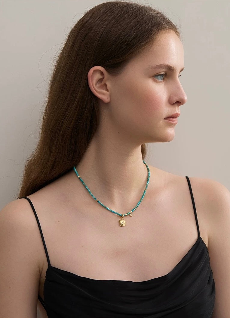 aiden candice Moon and Star Turquoise Necklace