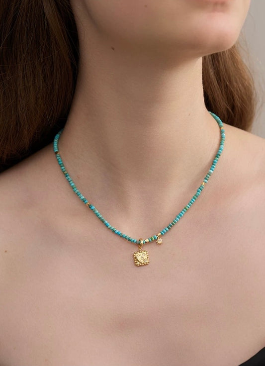 aiden candice Moon and Star Turquoise Necklace